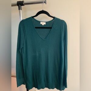 LOFT Deep Green V-Neck Sweater